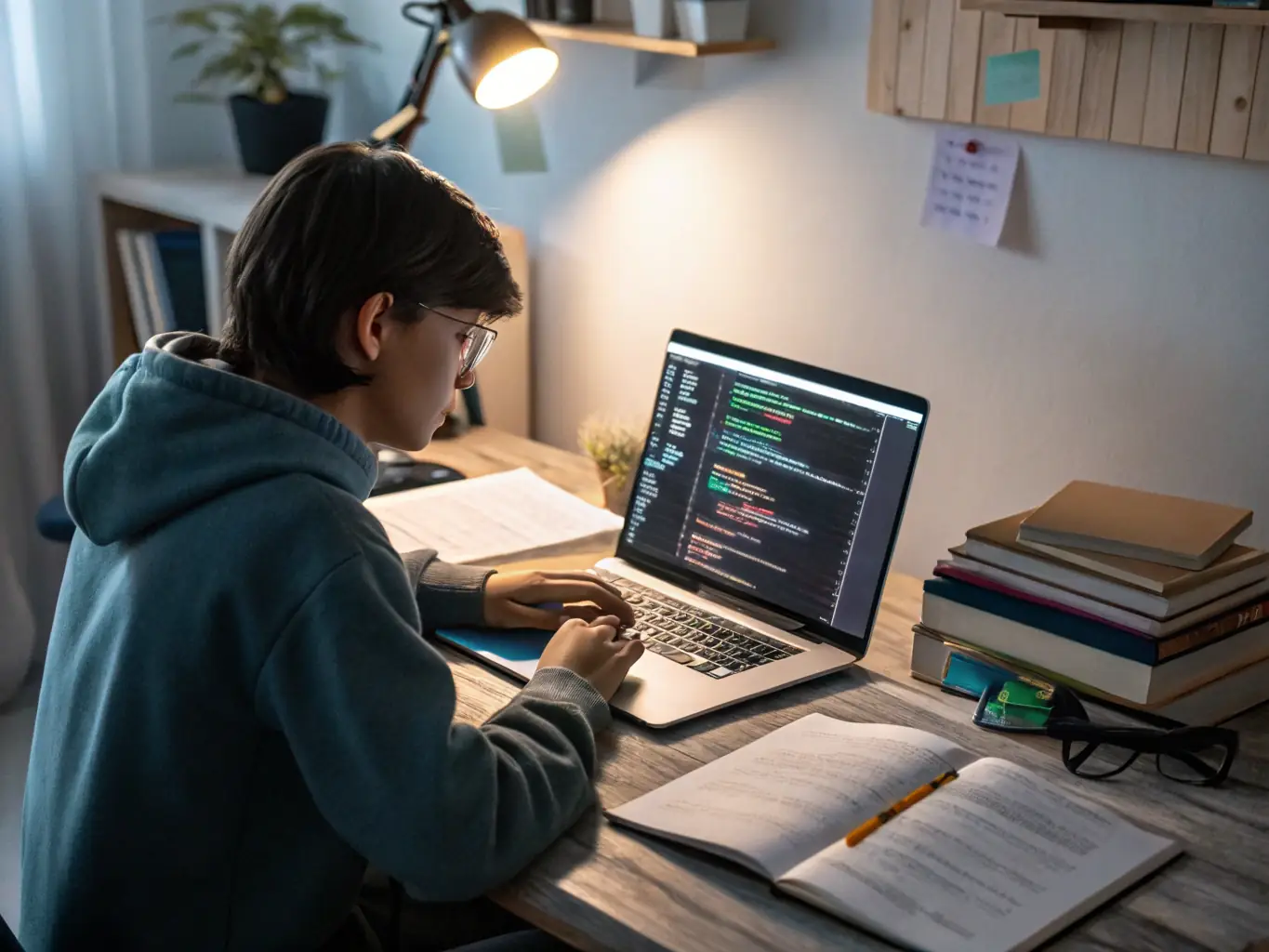 A student is working on a mobile app development project during a coding bootcamp. The focus is on creating user-friendly interfaces and efficient code.